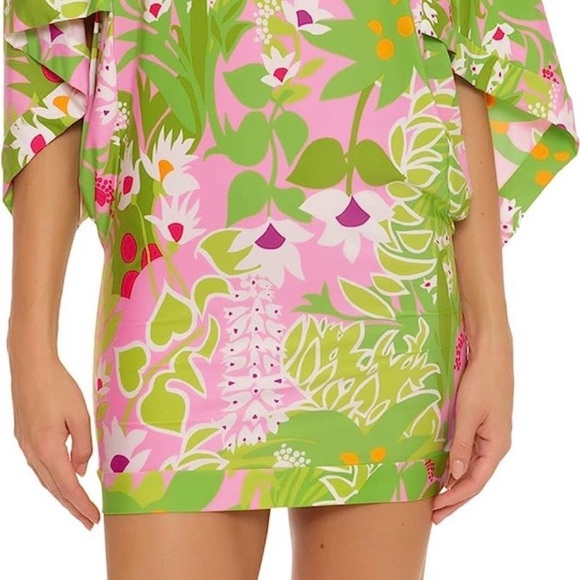 Trina Turk La Palma Vibrant Floral Swim Cover Up Dress Large NWT - Picture 3 of 8